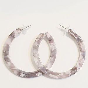 Big grey and clear acrylic hoops